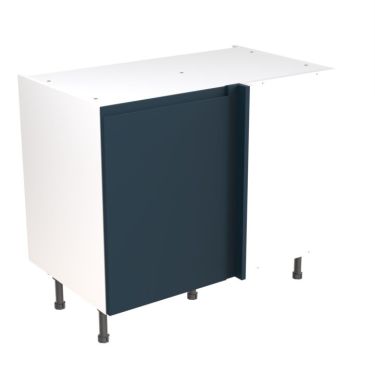 Click Here To Enlarge This Photo Of Kitchen Kit Flatpack J Pull Ultra Matt Indigo Blue 1000 Base Unit Blind Corner - FKKJ1309
