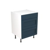 Kitchen Kit Flatpack Shaker Ultra Matt Indigo Blue 600 Base Unit 3 Drawer - FKKH1306