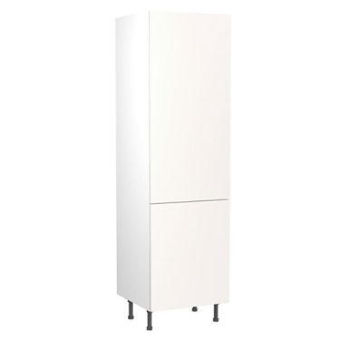 Click Here To Enlarge This Photo Of Kitchen Kit Value Slab Matt White 600 Tall Unit Fridge & Freezer 70/30 - FKKM1022