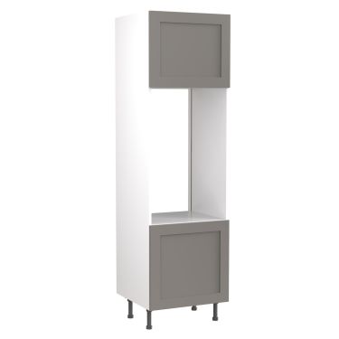 Click Here To Enlarge This Photo Of Kitchen Kit Flatpack Shaker Ultra Matt Dust Grey 600 Tall Unit Double Oven - FKKH0821