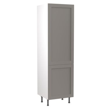 Click Here To Enlarge This Photo Of Kitchen Kit Flatpack Shaker Ultra Matt Dust Grey 600 Tall Unit Fridge&Freezer 70/30 - FKKH0822