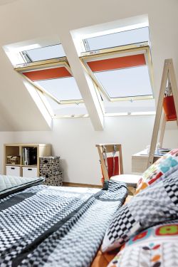 Click Here To Enlarge This Photo Of FAKRO FTP-V U3 06 FSC 78x118 Natural Pine Centre Pivot Roof Window