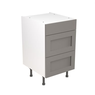 Click Here To Enlarge This Photo Of Kitchen Kit Flatpack Shaker Ultra Matt Dust Grey 500 Base Unit 3 Drawer - FKKH0841