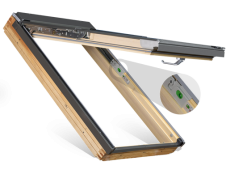 FAKRO FPP-V P2 04 66cm x 118cm Safety Double Glazed Top Hung and Pivot Dual Function Roof Windows in Natural Pine - 875B04