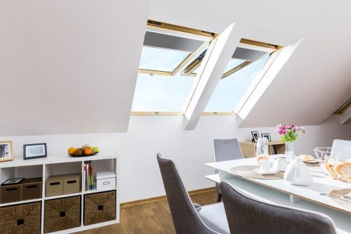 Click Here To Enlarge This Photo Of FAKRO FPP-V P2 06 78cm x 118cm Safety Double Glazed Top Hung and Pivot Dual Function Roof Windows in Natural Pine - 875B06