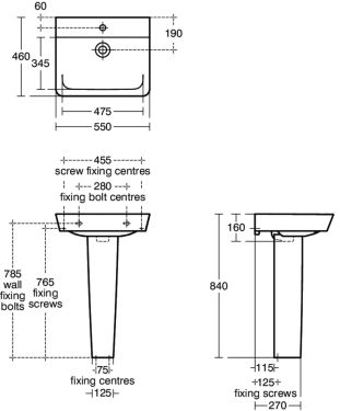 Click Here To Enlarge This Photo Of Ideal Standard Connect Air Basin 55 x 46 White Cubes/Wrp - E076701