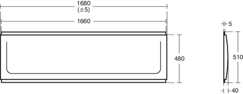 Click Here To Enlarge This Photo Of Ideal Standard 1700mm Front Panel for Sandringham Baths - White S090501