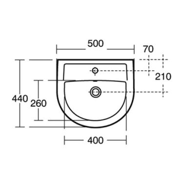 Click Here To Enlarge This Photo Of Armitage Shanks Sandringham 21 Washbasin White 500 mm E894501
