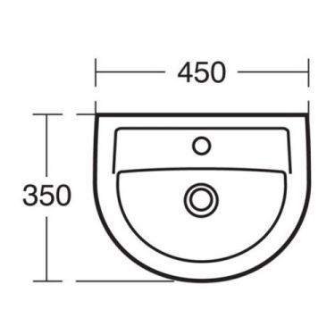 Click Here To Enlarge This Photo Of Armitage Shanks Sandringham 21 Hand Rinse Washbasin White 450 mm E893501