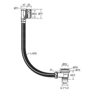Click Here To Enlarge This Photo Of Ideal Standard Luxury Pop-up Bath Waste & Overflow E1486AA