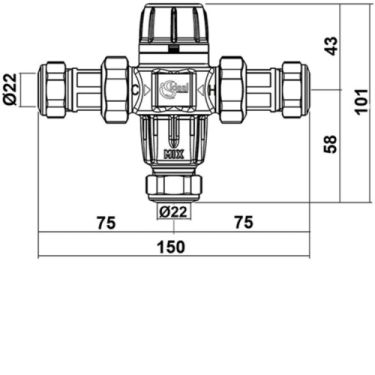 Click Here To Enlarge This Photo Of Ideal Standard Ancillaries Exposed Thermostatic Mixing Valve 22mm - Chrome A5901AA