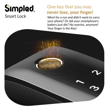 Click Here To Enlarge This Photo Of Simpled Slim Series Smart Lock Matt Black SF-SP