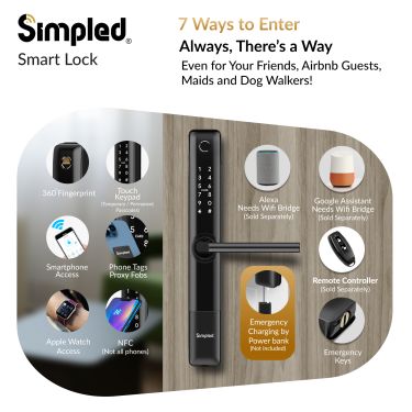 Click Here To Enlarge This Photo Of Simpled Slim Series Smart Lock Matt Black SF-SP