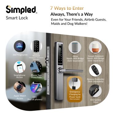 Click Here To Enlarge This Photo Of Simpled Slim Series Smart Lock Silver SF-SPS