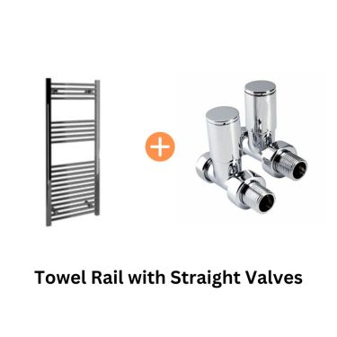 Click Here To Enlarge This Photo Of Stylish and Efficient Straight Chrome Towel Rail - 1200 x 500mm