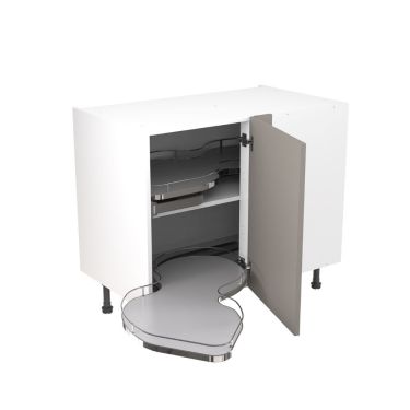 Click Here To Enlarge This Photo Of Kitchen Kit Flatpack Slab Ultra Matt Dust Grey 1000 Base Unit With Dual-Handed Nuvola Blind Corner - FKKF0865