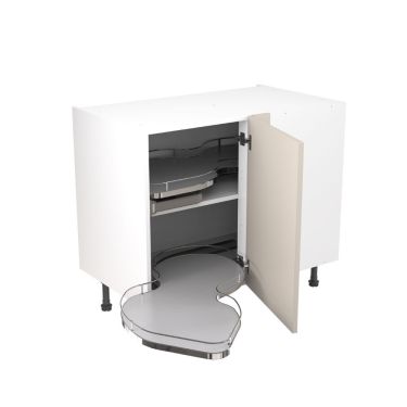 Click Here To Enlarge This Photo Of Kitchen Kit Flatpack Slab Ultra Matt Light Grey 1000 Base Unit With Dual-Handed Nuvola Blind Corner - FKKF0765