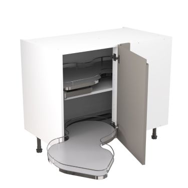 Click Here To Enlarge This Photo Of Kitchen Kit Flatpack J Pull Ultra Matt Dust Grey 1000 Base Unit With Dual-Handed Nuvola Blind Corner - FKKJ0865