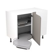 Kitchen Kit Flatpack J Pull Ultra Matt Dust Grey 1000 Base Unit With Dual-Handed Nuvola Blind Corner - FKKJ0865