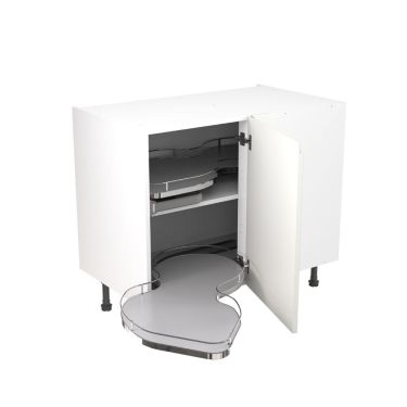 Click Here To Enlarge This Photo Of Kitchen Kit Flatpack J Pull Super Gloss White 1000 Base Unit With Dual-Handed Nuvola Blind Corner - FKKJ0065