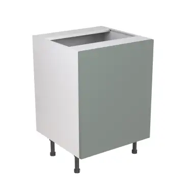 Click Here To Enlarge This Photo Of Kitchen Kit Flatpack Slab Ultra Matt Sage Green 600 Base Unit Sink - FKKF1135