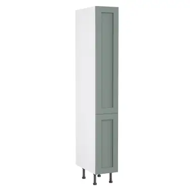 Click Here To Enlarge This Photo Of Kitchen Kit Flatpack Shaker Matt Sage Green 300 Tall Unit With Pull-Out - FKKH1153