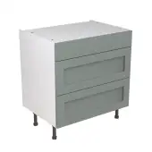 Kitchen Kit Flatpack Shaker Ultra Matt Sage Green 800 Base Unit 3 Drawer - FKKH1107