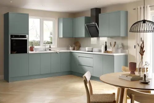 Click Here To Enlarge This Photo Of Kitchen Kit Flatpack J Pull Ultra Matt Sage Green 500 Tall Unit Larder - FKKJ1120