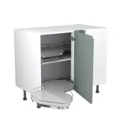 Kitchen Kit Flatpack J Pull Ultra Matt Sage Green 1000 Base Unit With Dual-Handed Nuvola Blind Corner - FKKJ1165