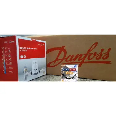 Click Here To Enlarge This Photo Of Danfoss Ras-C2 Angled Thermostatic Radiator Valve And Lockshield 15mm 013G600500