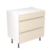 Kitchen Kit Flatpack J Pull Super Gloss Cashmere 800 Base Unit 3 Drawer - FKKJ0107