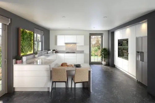 Click Here To Enlarge This Photo Of Jayline J Pull Style Handleless Kitchen Doors and Drawers in Super Matt White by BA Components