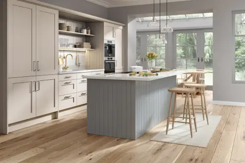 Click Here To Enlarge This Photo Of Wilton Shaker Style Kitchen Door and Drawer Fronts Oakgrain Finish in Cashmere