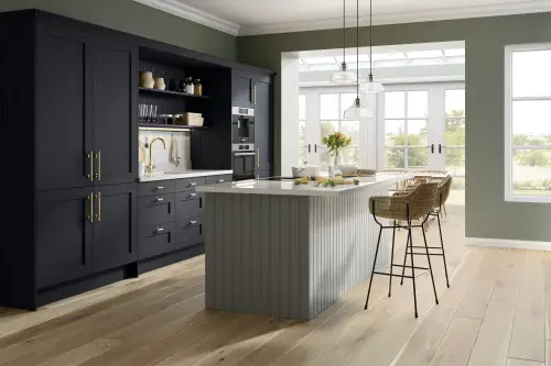 Click Here To Enlarge This Photo Of Wilton Shaker Style Kitchen Door and Drawer Fronts Oakgrain Finish in Dust Grey