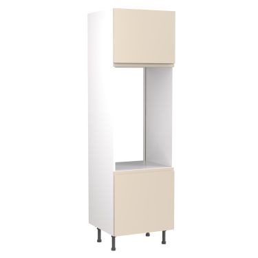 Click Here To Enlarge This Photo Of Kitchen Kit Flatpack J Pull Super Gloss Cashmere 600 Tall Unit Double Oven - FKKJ0121