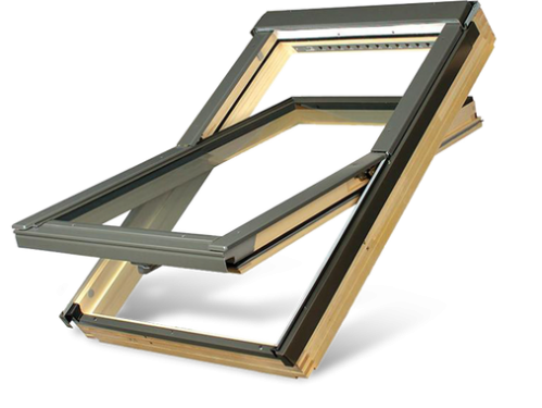 Click Here To Enlarge This Photo Of FAKRO FTP-V P5 07 78x140 Natural Pine Centre Pivot Roof Window