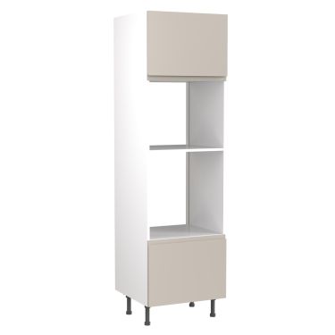 Click Here To Enlarge This Photo Of Kitchen Kit Flatpack J Pull Super Gloss Light Grey 600 Tall Unit Oven & Microwave - FKKJ0232