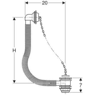 Click Here To Enlarge This Photo Of Twyford Sola Bathtub Drain with Waste Plug Ready to Fit Set WF5369CP