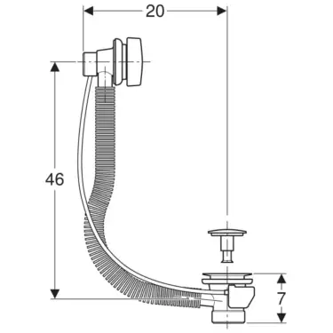 Click Here To Enlarge This Photo Of Twyford Sola Bathtub Drain with Waste Plug Ready to Fit Set WF5369CP