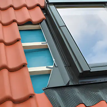 Click Here To Enlarge This Photo Of Fakro EHV-AT 09 Flashing 94x140 Standard Depth Thermo Flashing Kit for Interlocking Tile & Stone Slate up to 90mm