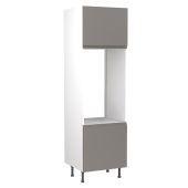 Kitchen Kit Flatpack J Pull Super Gloss Dust Grey 600 Tall Unit Double Oven - FKKJ0321