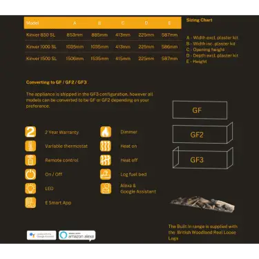 Click Here To Enlarge This Photo Of Aura Fires Kinver 1000 SL Built-in Electric Fireplace with 11 Flame Effects