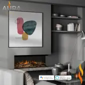 Aura Fires Kinver 1000 SL Built-in Electric Fireplace with 11 Flame Effects