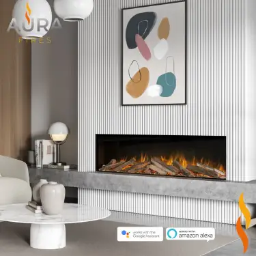 Click Here To Enlarge This Photo Of Aura Fires Kinver 1500 SL Built-in Electric Fireplace with 11 Flame Effects