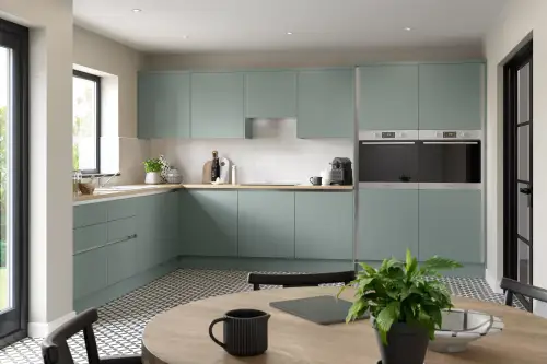 Click Here To Enlarge This Photo Of Kitchen Kit True Handleless Units Includes Soft Close Hinges and Adjustable Legs -