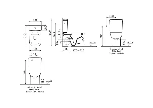 Click Here To Enlarge This Photo Of Vitra S20 Close Coupled WC Pan with Dual Flush Cistern and Soft Close Toilet Seat