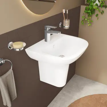 Click Here To Enlarge This Photo Of Vitra S20 50cm Cloakroom Basin One Tap Hole - 5501L003-0999
