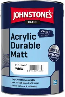 Click Here To Enlarge This Photo Of 5L Johnstone’s Trade Acrylic Durable Matt Brilliant White