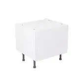 Kitchen Kit Flatpack Slab Super Gloss White 600 Belfast Sink Base Cabinet - FKKF0070