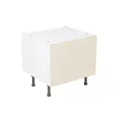 Kitchen Kit Flatpack Slab Super Gloss Cashmere 600 Belfast Sink Base Cabinet - FKKF0170